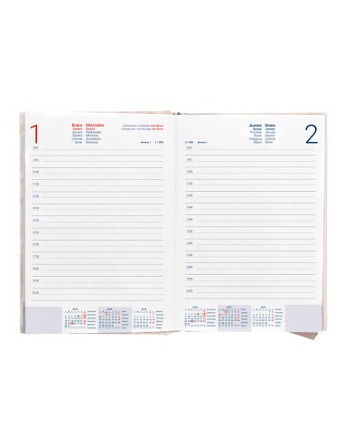 Agenda encuadernada liderpapel nomi a6 2025 dia pagina coral papel 70 gr