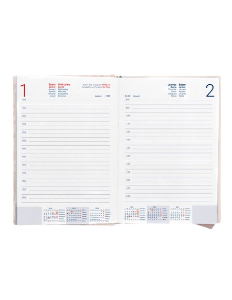 Agenda encuadernada liderpapel nomi a6 2025 dia pagina coral papel 70 gr