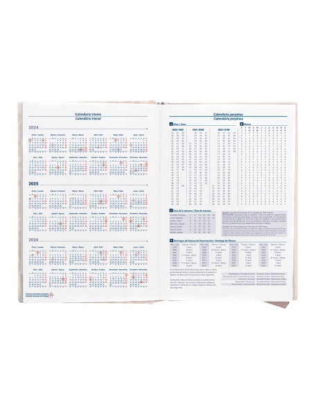 Agenda encuadernada liderpapel nomi a6 2025 dia pagina coral papel 70 gr