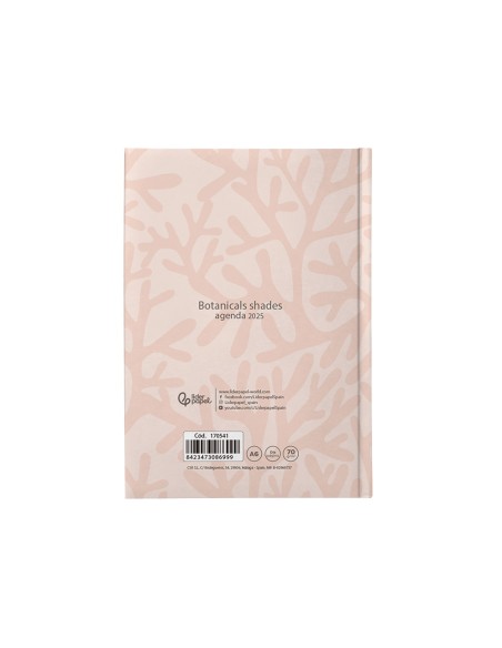 Agenda encuadernada liderpapel nomi a6 2025 dia pagina coral papel 70 gr