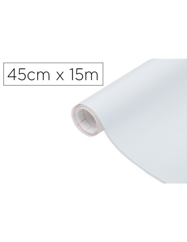 Rollo adhesivo d c fix blanco mate ancho 45 cm largo 15 mt
