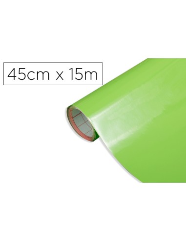 Rollo adhesivo d c fix verde manzana ancho 45 cm largo 15 mt