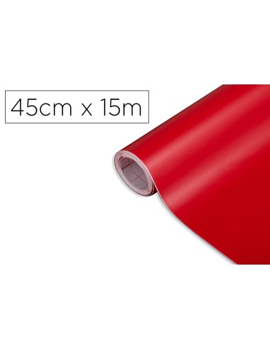 Rollo adhesivo d c fix rojo senales mate ancho 45 cm largo 15 mt