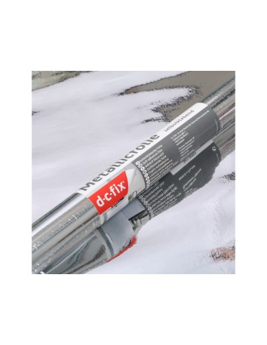 Rollo adhesivo d c fix plata brillo ancho 45 cm largo 15 mt