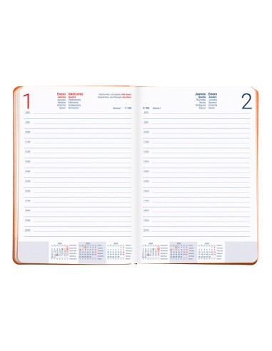 Agenda encuadernada liderpapel sifnos a5 2025 dia pagina color naranja papel 70 gr