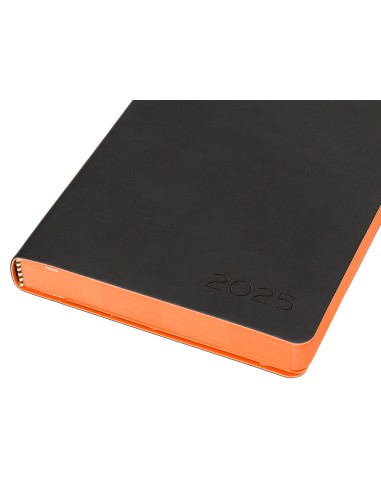 Agenda encuadernada liderpapel sifnos a5 2025 dia pagina color naranja papel 70 gr