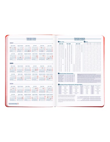 Agenda encuadernada liderpapel sifnos a5 2025 dia pagina color rojo papel 70 gr