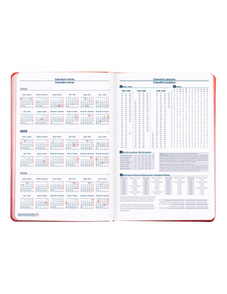 Agenda encuadernada liderpapel sifnos a5 2025 dia pagina color rojo papel 70 gr