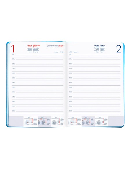 Agenda encuadernada liderpapel sifnos a5 2025 dia pagina color azul papel 70 gr