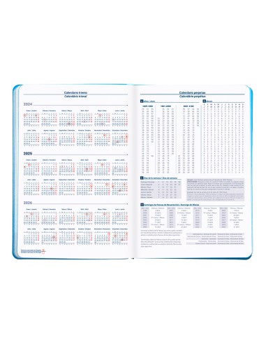 Agenda encuadernada liderpapel sifnos a5 2025 dia pagina color azul papel 70 gr