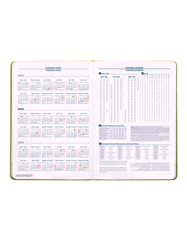 Agenda encuadernada liderpapel mykonos a5 2025 dia pagina color verde claro papel 70 gr