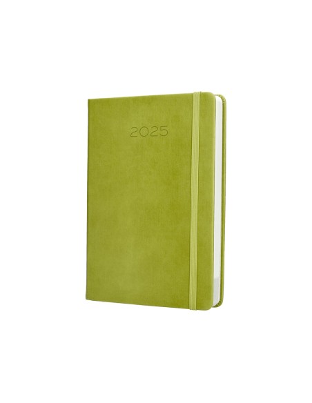 Agenda encuadernada liderpapel mykonos a5 2025 dia pagina color verde claro papel 70 gr