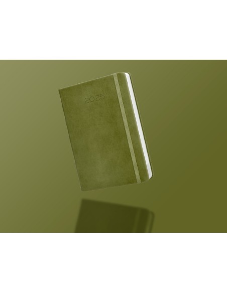 Agenda encuadernada liderpapel mykonos a5 2025 dia pagina color verde papel 70 gr