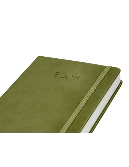 Agenda encuadernada liderpapel mykonos a5 2025 dia pagina color verde papel 70 gr