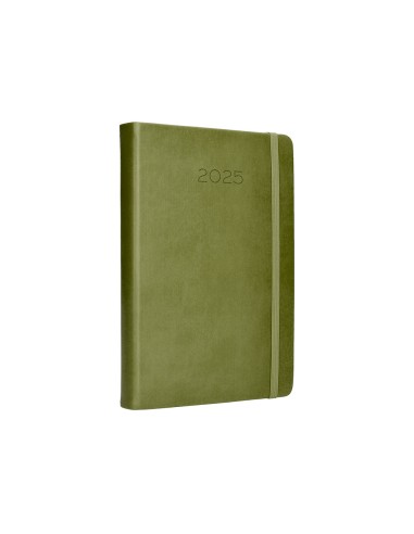 Agenda encuadernada liderpapel mykonos a5 2025 dia pagina color verde papel 70 gr