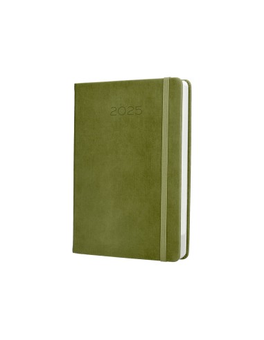 Agenda encuadernada liderpapel mykonos a5 2025 dia pagina color verde papel 70 gr