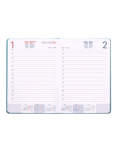 Agenda encuadernada liderpapel mykonos a5 2025 dia pagina light color azul papel 70 gr