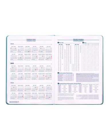 Agenda encuadernada liderpapel mykonos a5 2025 dia pagina light color azul papel 70 gr