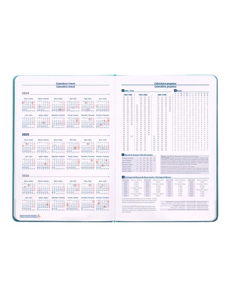 Agenda encuadernada liderpapel mykonos a5 2025 dia pagina light color azul papel 70 gr
