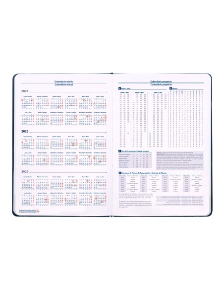 Agenda encuadernada liderpapel mykonos a5 2025 dia pagina color azul papel 70 gr