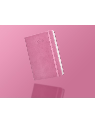 Agenda encuadernada liderpapel mykonos a5 2025 dia pagina color rosa papel 70 gr