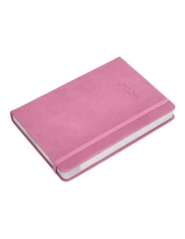 Agenda encuadernada liderpapel mykonos a5 2025 dia pagina color rosa papel 70 gr
