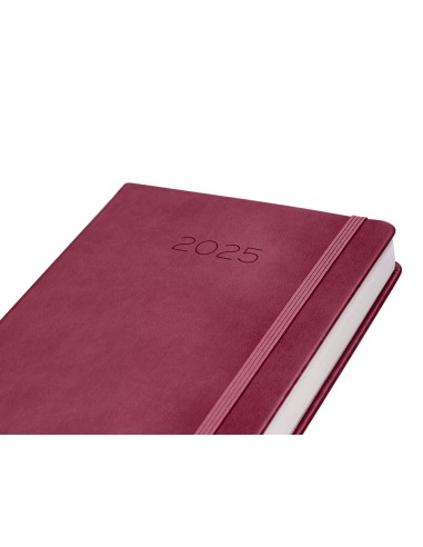 Agenda encuadernada liderpapel mykonos a5 2025 dia pagina color rosa buganvilla papel 70 gr