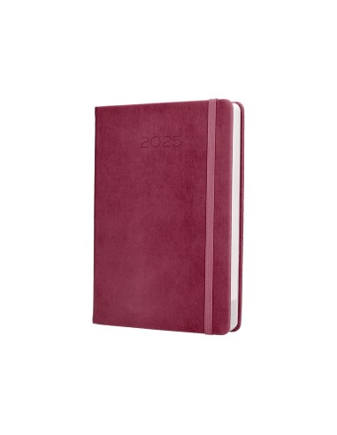 Agenda encuadernada liderpapel mykonos a5 2025 dia pagina color rosa buganvilla papel 70 gr