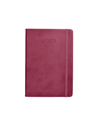 Agenda encuadernada liderpapel mykonos a5 2025 dia pagina color rosa buganvilla papel 70 gr