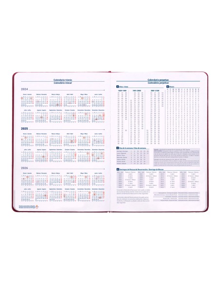 Agenda encuadernada liderpapel mykonos a5 2025 dia pagina color rosa buganvilla papel 70 gr