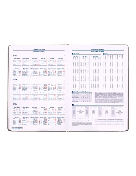 Agenda encuadernada liderpapel mykonos a5 2025 dia pagina color gris papel 70 gr