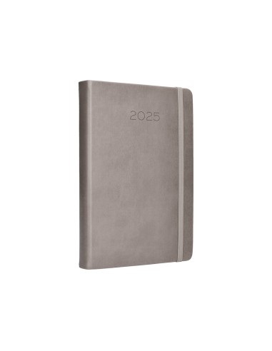Agenda encuadernada liderpapel mykonos a5 2025 dia pagina color gris papel 70 gr