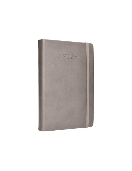 Agenda encuadernada liderpapel mykonos a5 2025 dia pagina color gris papel 70 gr