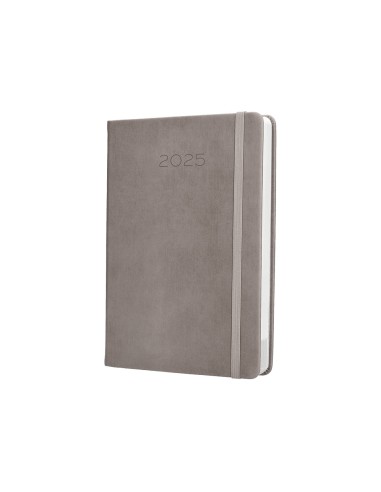 Agenda encuadernada liderpapel mykonos a5 2025 dia pagina color gris papel 70 gr