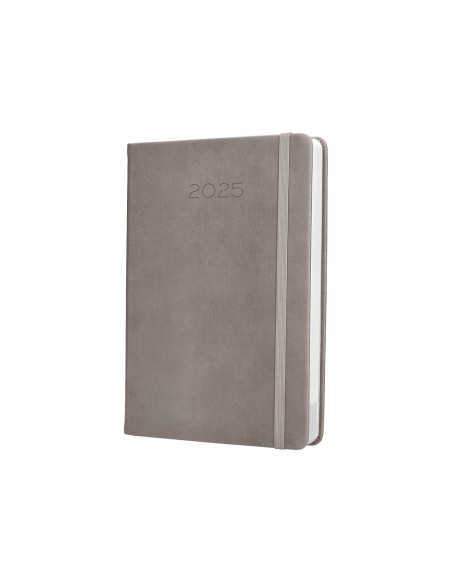 Agenda encuadernada liderpapel mykonos a5 2025 dia pagina color gris papel 70 gr