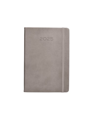 Agenda encuadernada liderpapel mykonos a5 2025 dia pagina color gris papel 70 gr