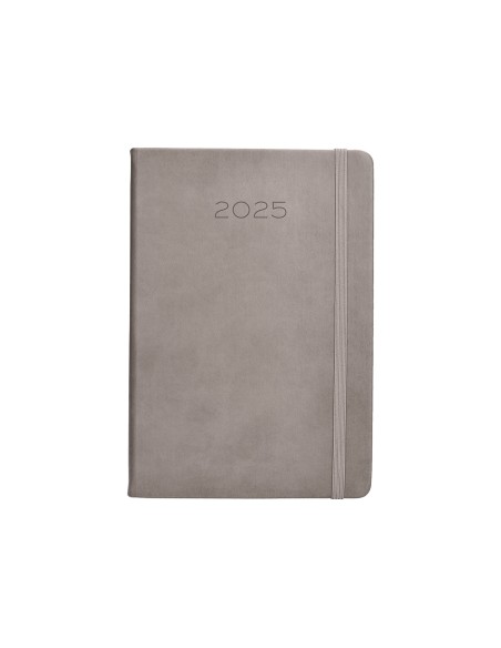 Agenda encuadernada liderpapel mykonos a5 2025 dia pagina color gris papel 70 gr