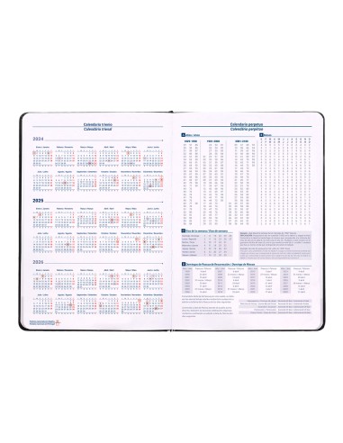 Agenda encuadernada liderpapel mykonos a5 2025 dia pagina color negro papel 70 gr