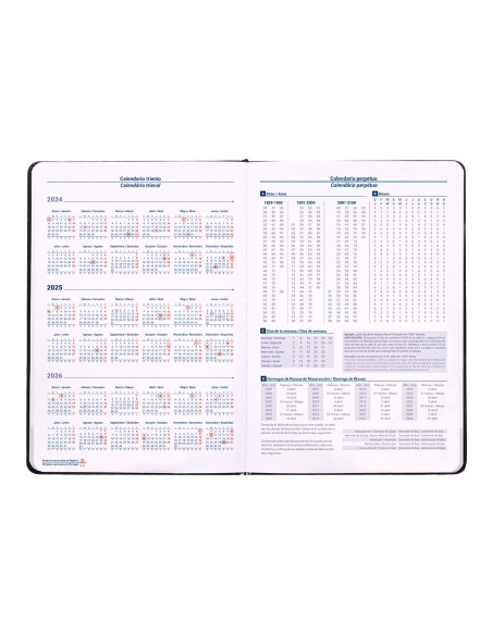 Agenda encuadernada liderpapel mykonos a5 2025 dia pagina color negro papel 70 gr