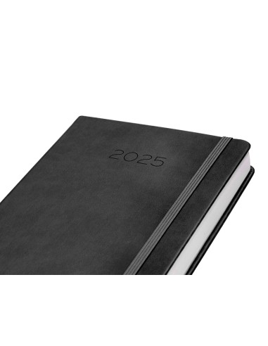 Agenda encuadernada liderpapel mykonos a5 2025 dia pagina color negro papel 70 gr