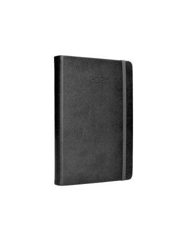 Agenda encuadernada liderpapel mykonos a5 2025 dia pagina color negro papel 70 gr