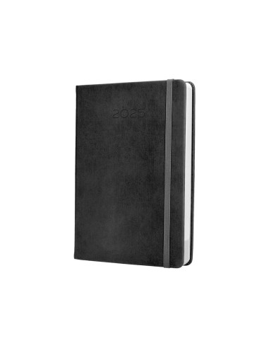 Agenda encuadernada liderpapel mykonos a5 2025 dia pagina color negro papel 70 gr