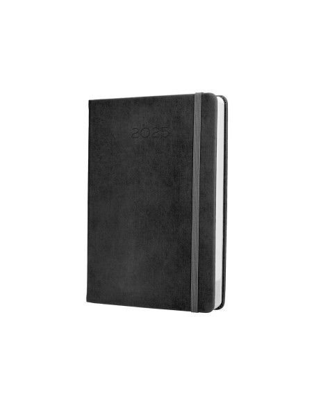 Agenda encuadernada liderpapel mykonos a5 2025 dia pagina color negro papel 70 gr