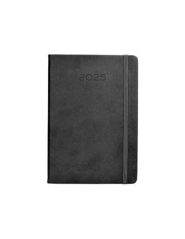 Agenda encuadernada liderpapel mykonos a5 2025 dia pagina color negro papel 70 gr