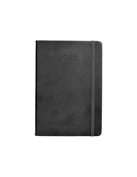 Agenda encuadernada liderpapel mykonos a5 2025 dia pagina color negro papel 70 gr
