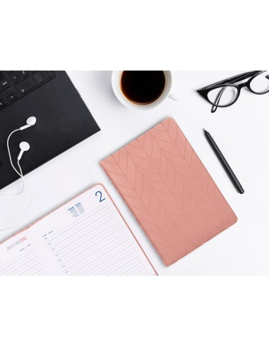Agenda encuadernada liderpapel lipsi a5 2025 dia pagina color rosa melocoton papel 70 gr