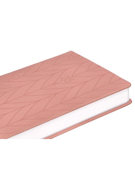 Agenda encuadernada liderpapel lipsi a5 2025 dia pagina color rosa melocoton papel 70 gr