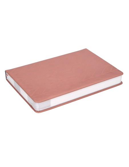 Agenda encuadernada liderpapel lipsi a5 2025 dia pagina color rosa melocoton papel 70 gr
