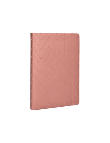 Agenda encuadernada liderpapel lipsi a5 2025 dia pagina color rosa melocoton papel 70 gr