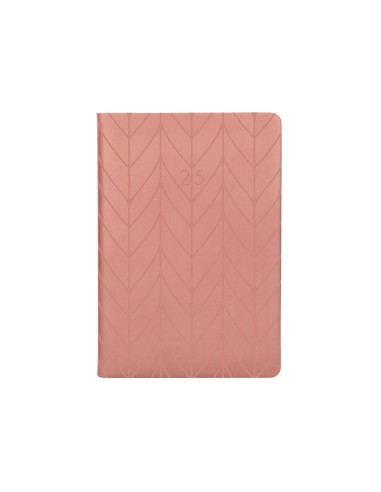 Agenda encuadernada liderpapel lipsi a5 2025 dia pagina color rosa melocoton papel 70 gr